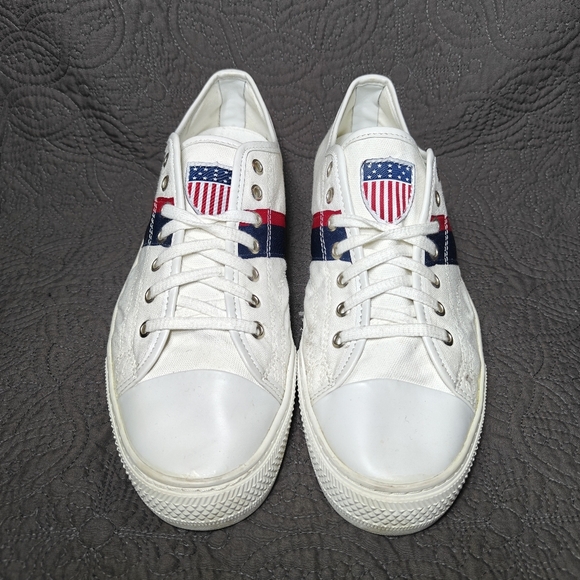Polo Ralph Lauren White Canvas Team USA Olympic 2020 Tokyo Sneakers Mens 10.5D main image 7